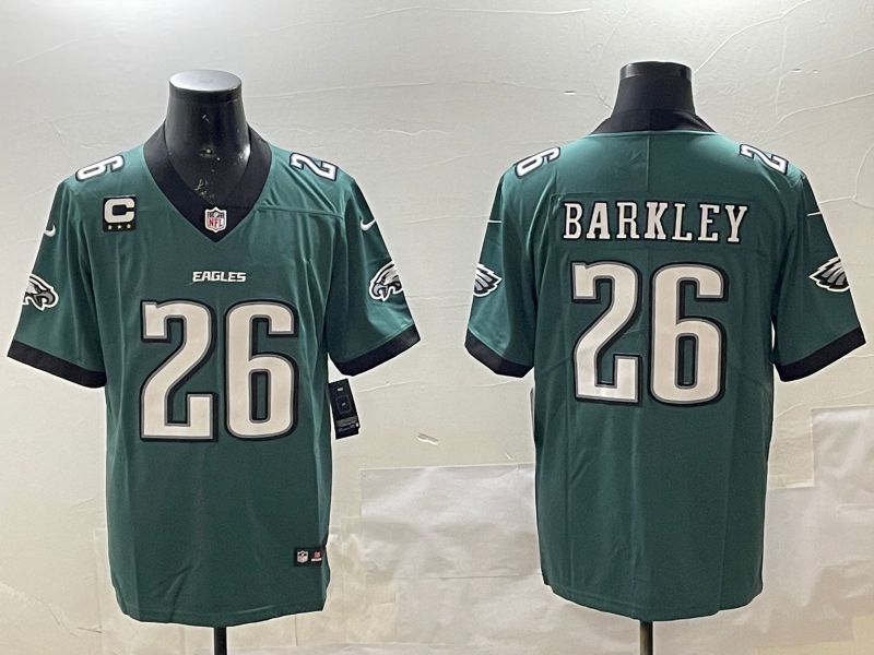 Men Philadelphia Eagles #26 Barkley Green Second generations 2025 Nike Vapor Limited NFL Jersey style 2095